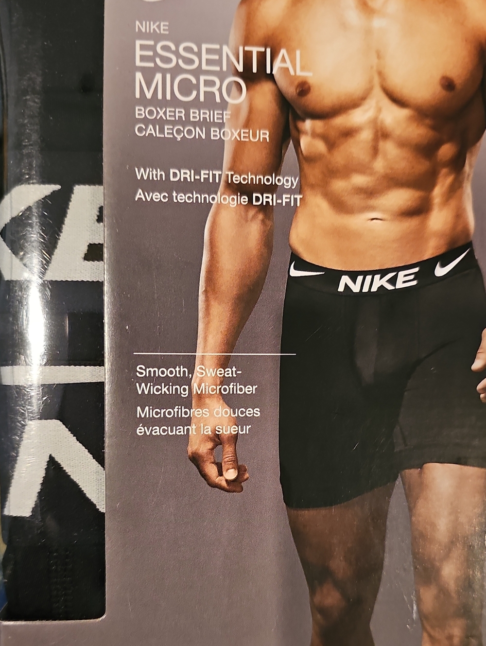 Nike 3 Pack Essential Microfiber Boxer Brief DRI-FIT Men's Large 36-38 Black New